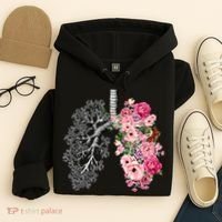 Lungs Cancer Awareness Bloomi Anatomy Classic Hoodie thumb 4