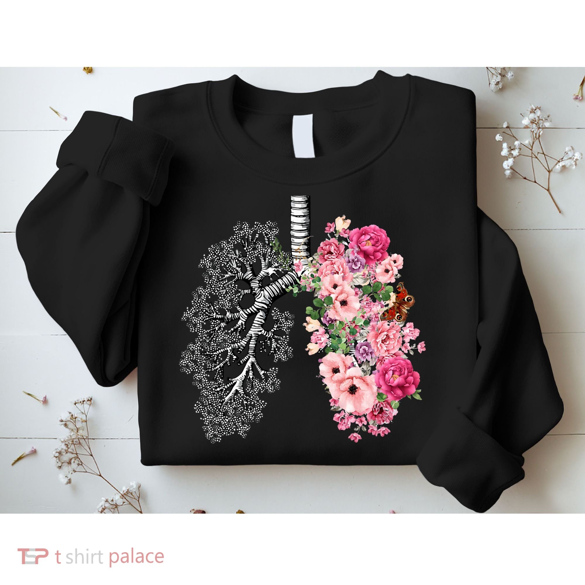 Lungs Cancer Awareness Bloomi Anatomy Classic Sweatshirt