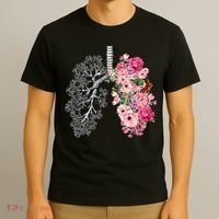 Lungs Cancer Awareness Bloomi Anatomy Classic T-Shirt thumb 3