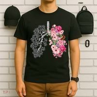 Lungs Cancer Awareness Bloomi Anatomy Classic T-Shirt thumb 6