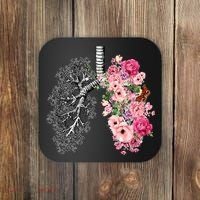 Lungs Cancer Awareness Bloomi Anatomy Classic Coaster thumb 0