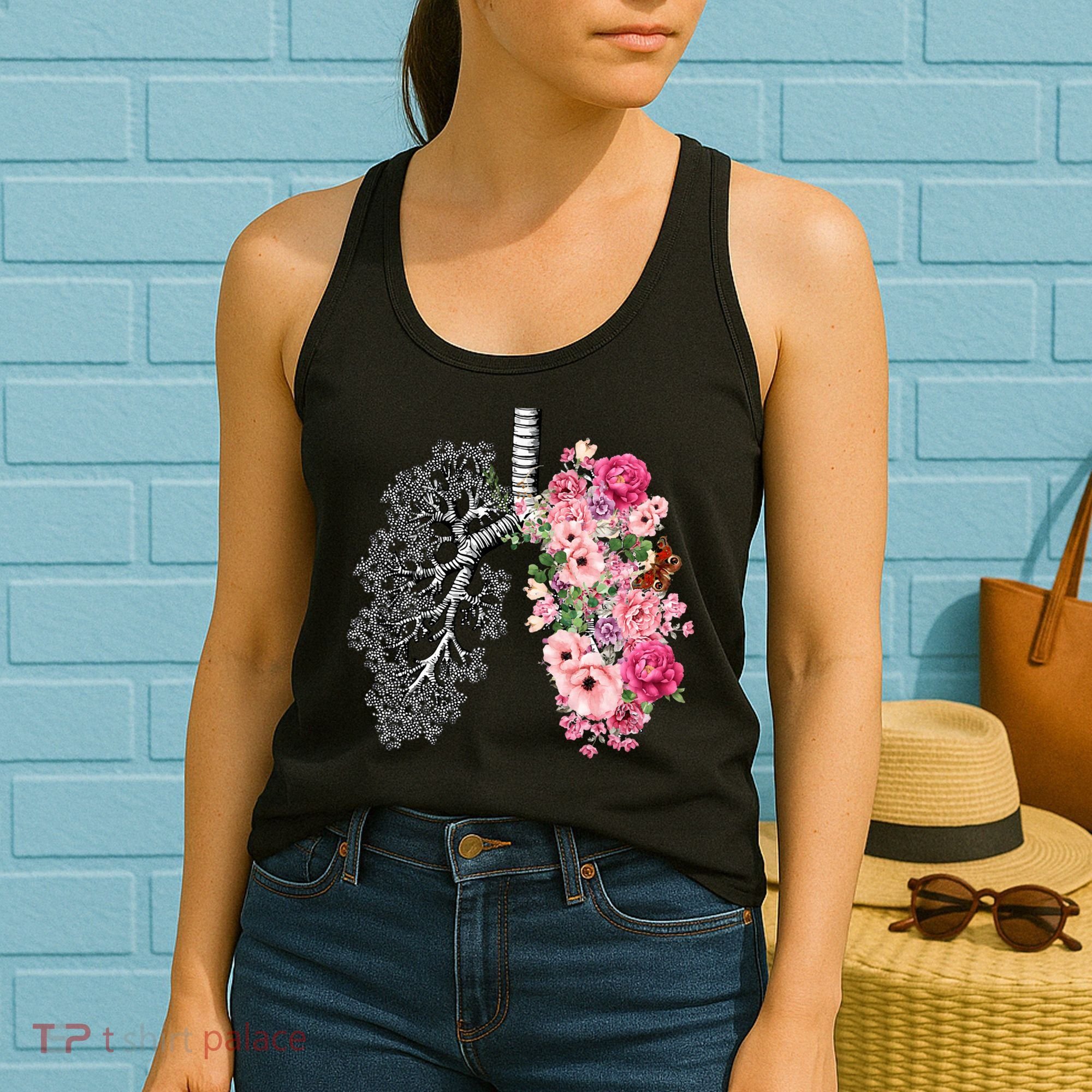 Lungs Cancer Awareness Bloomi Anatomy Classic Women's Tank Top