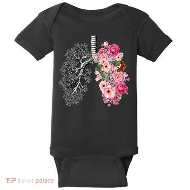 Lungs Cancer Awareness Bloomi Anatomy Classic Baby Bodysuit