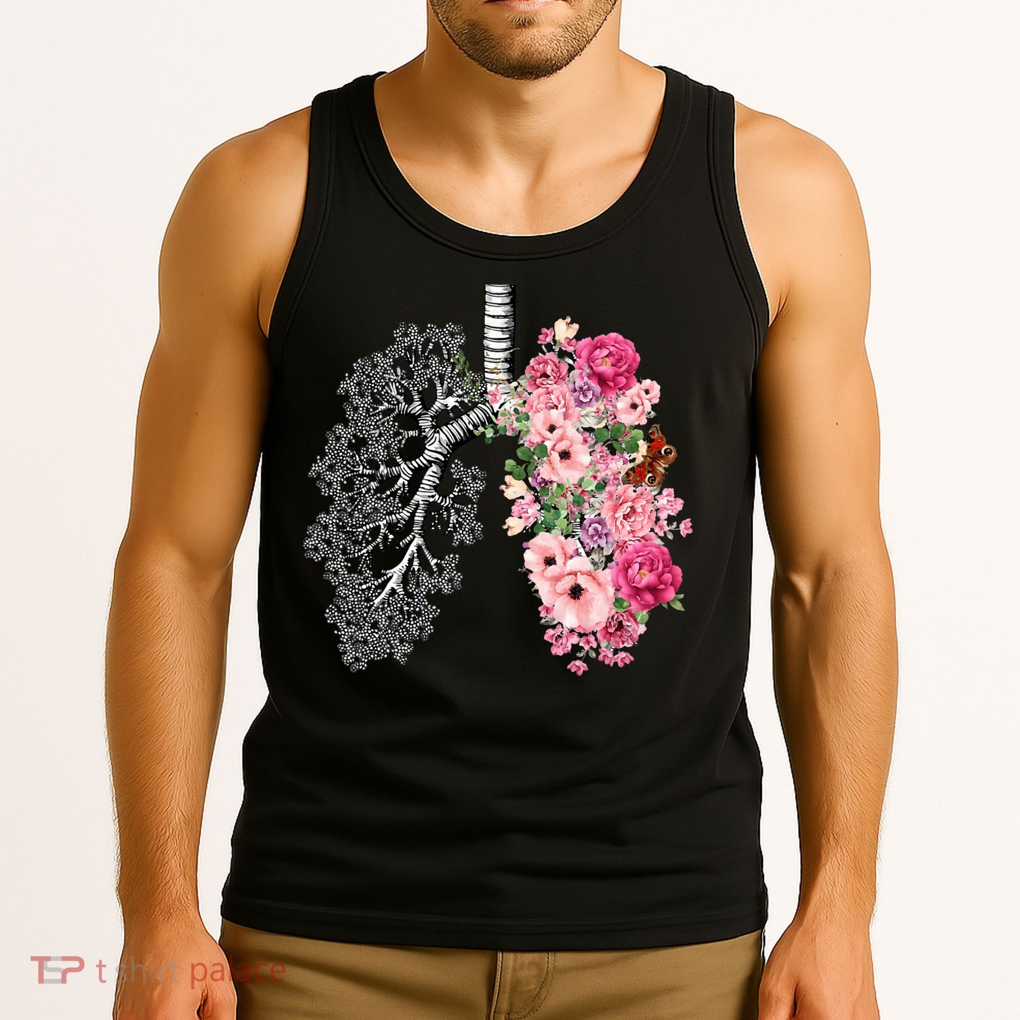 Lungs Cancer Awareness Bloomi Anatomy Classic Tank Top