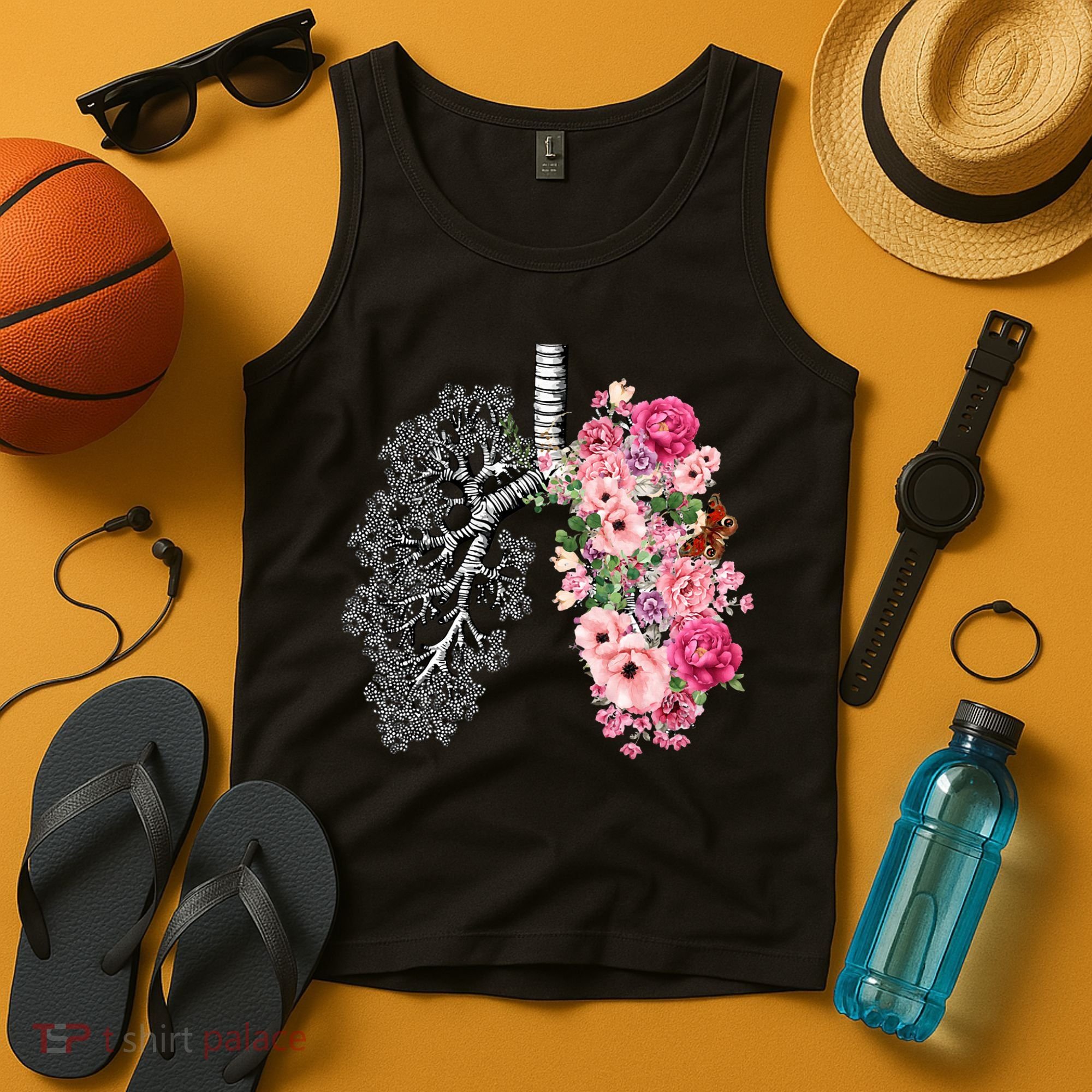 Lungs Cancer Awareness Bloomi Anatomy Classic Tank Top