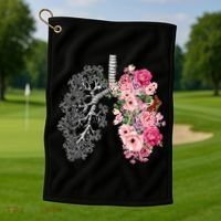 Lungs Cancer Awareness Bloomi Anatomy Classic Golf Towel thumb 1