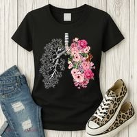 Lungs Cancer Awareness Bloomi Anatomy Classic Women's T-Shirt thumb 3