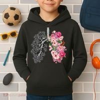 Lungs Cancer Awareness Bloomi Anatomy Classic Kids Hoodie thumb 2