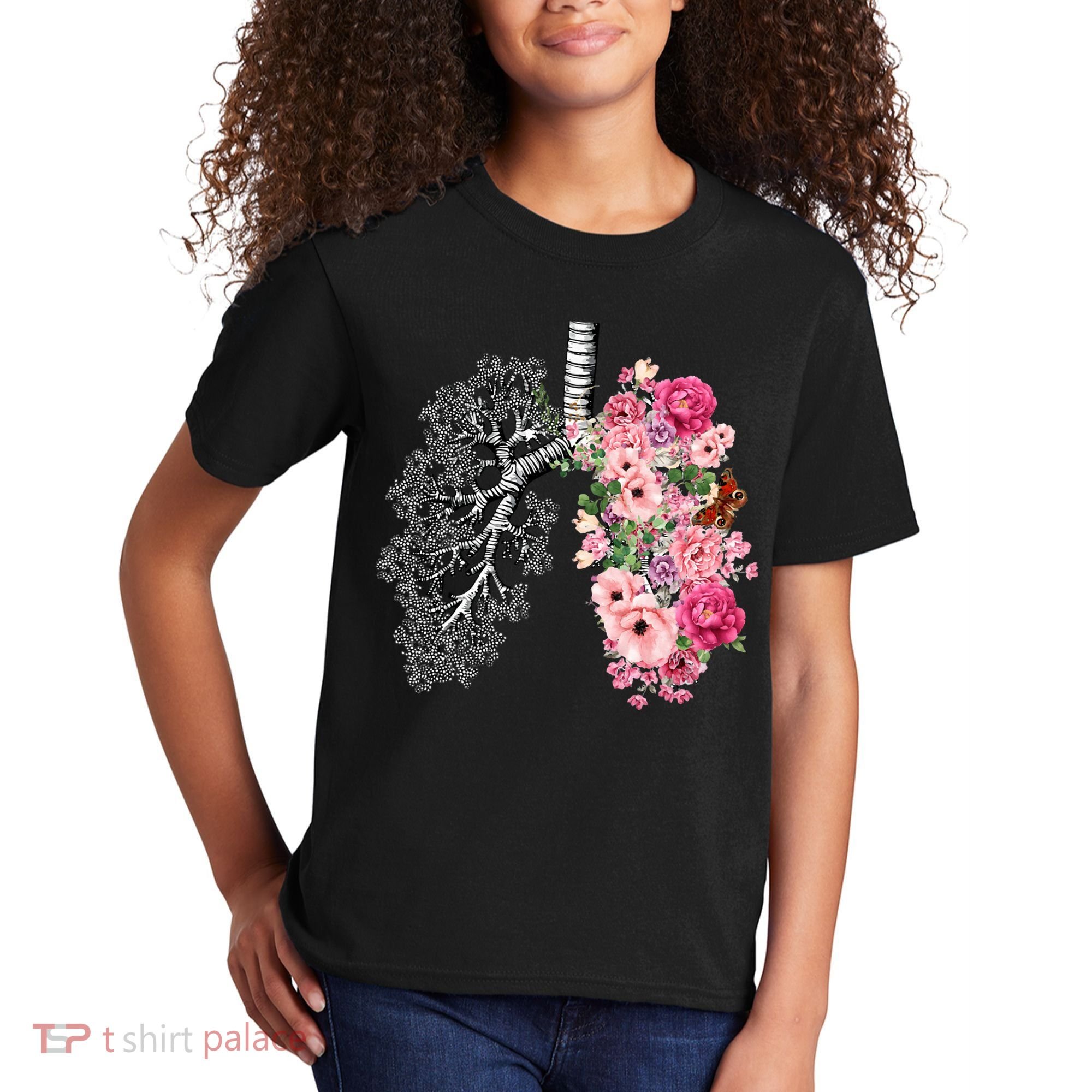 Lungs Cancer Awareness Bloomi Anatomy Classic Kids T-Shirt