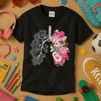 Lungs Cancer Awareness Bloomi Anatomy Classic Kids T-Shirt thumb 3