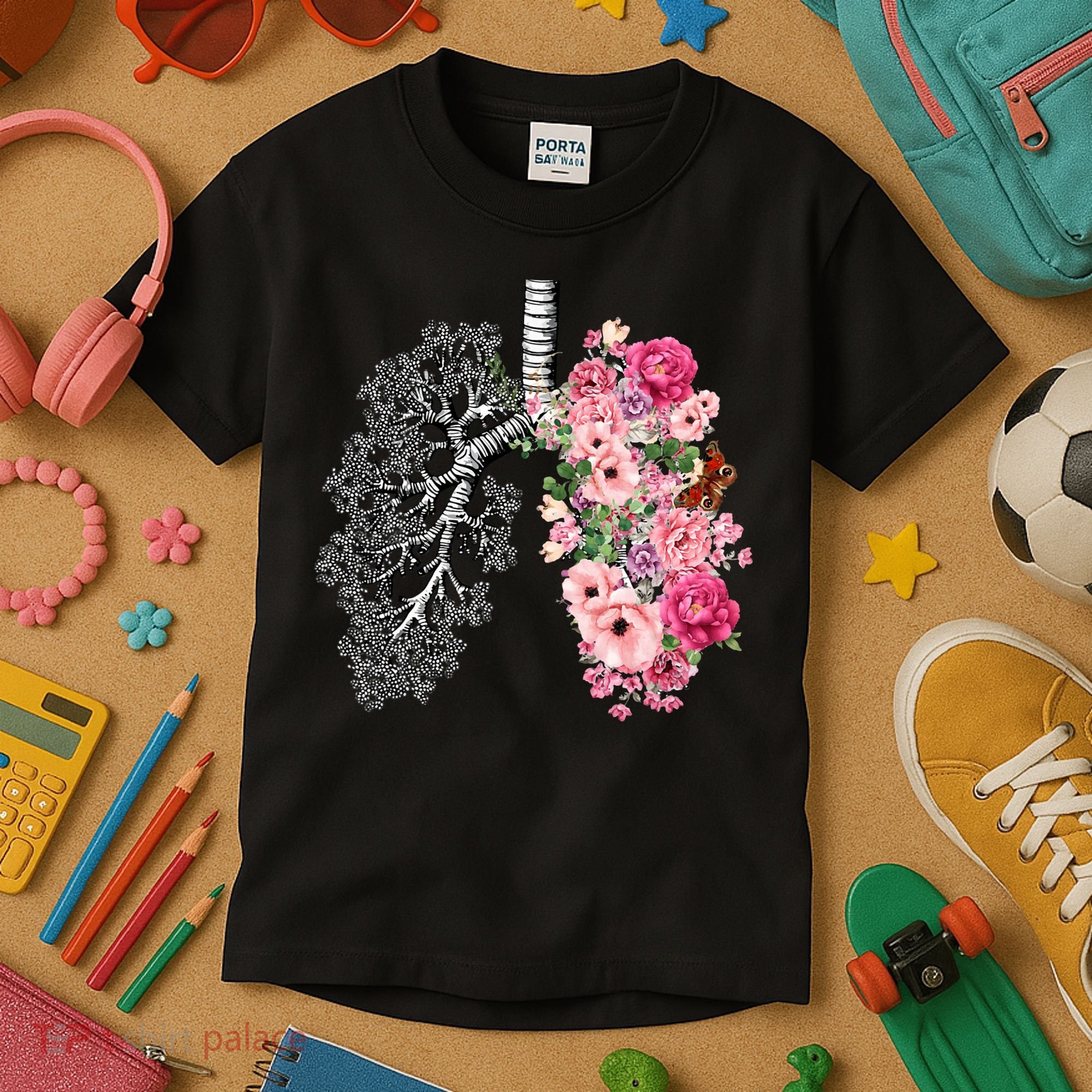 Lungs Cancer Awareness Bloomi Anatomy Classic Kids T-Shirt