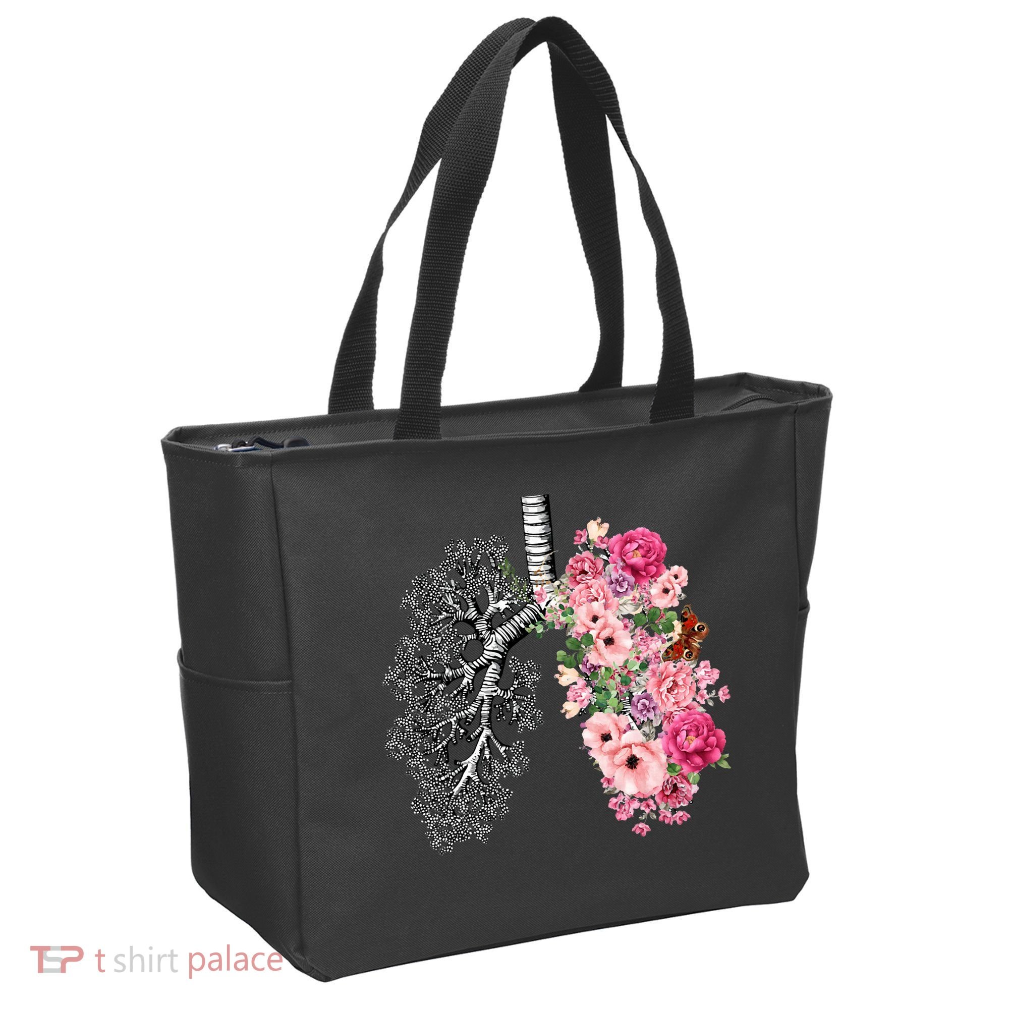 Lungs Cancer Awareness Bloomi Anatomy Classic Tote Bag
