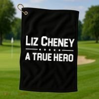 Liz Cheney A True Hero Golf Towel thumb 1
