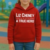 Liz Cheney A True Hero Kids Hoodie thumb 3