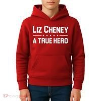 Liz Cheney A True Hero Kids Hoodie thumb 4