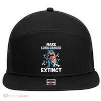 Lung Cancer Awareness Make Lung Cancer Extinct 7 Panel Mesh Trucker Snapback Hat thumb 0
