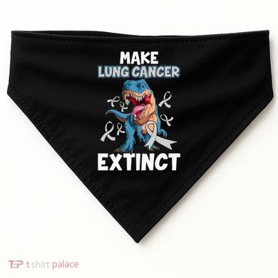 Lung Cancer Awareness Make Lung Cancer Extinct USA-Made Doggie Bandana