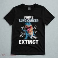 Lung Cancer Awareness Make Lung Cancer Extinct T-Shirt thumb 5