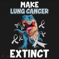 Lung Cancer Awareness Make Lung Cancer Extinct Womens Funnel Neck Pullover Hood thumb 2