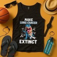 Lung Cancer Awareness Make Lung Cancer Extinct Tank Top thumb 4
