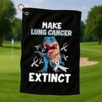 Lung Cancer Awareness Make Lung Cancer Extinct Golf Towel thumb 1