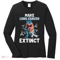Lung Cancer Awareness Make Lung Cancer Extinct Women's Long Sleeve Shirt thumb 0