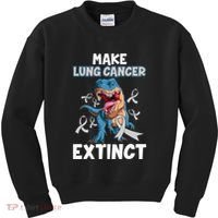 Lung Cancer Awareness Make Lung Cancer Extinct Kids Sweatshirt thumb 0