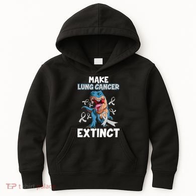 Lung Cancer Awareness Make Lung Cancer Extinct Kids Hoodie