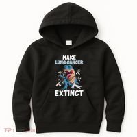 Lung Cancer Awareness Make Lung Cancer Extinct Kids Hoodie thumb 0