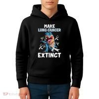 Lung Cancer Awareness Make Lung Cancer Extinct Kids Hoodie thumb 4