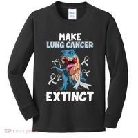 Lung Cancer Awareness Make Lung Cancer Extinct Kids Long Sleeve Shirt thumb 0