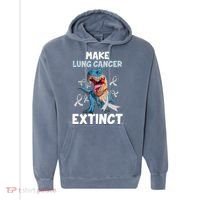 Lung Cancer Awareness Make Lung Cancer Extinct Comfort Colors Garment-Dyed Hooded Sweatshirt thumb 0
