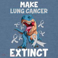 Lung Cancer Awareness Make Lung Cancer Extinct Comfort Colors Garment-Dyed Hooded Sweatshirt thumb 2