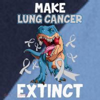 Lung Cancer Awareness Make Lung Cancer Extinct Raglan Baseball Sleeve Shirt thumb 2