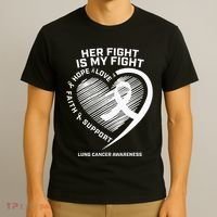 Lung Cancer Awareness Gifts Grandma Mom Wife Fight T-Shirt thumb 3