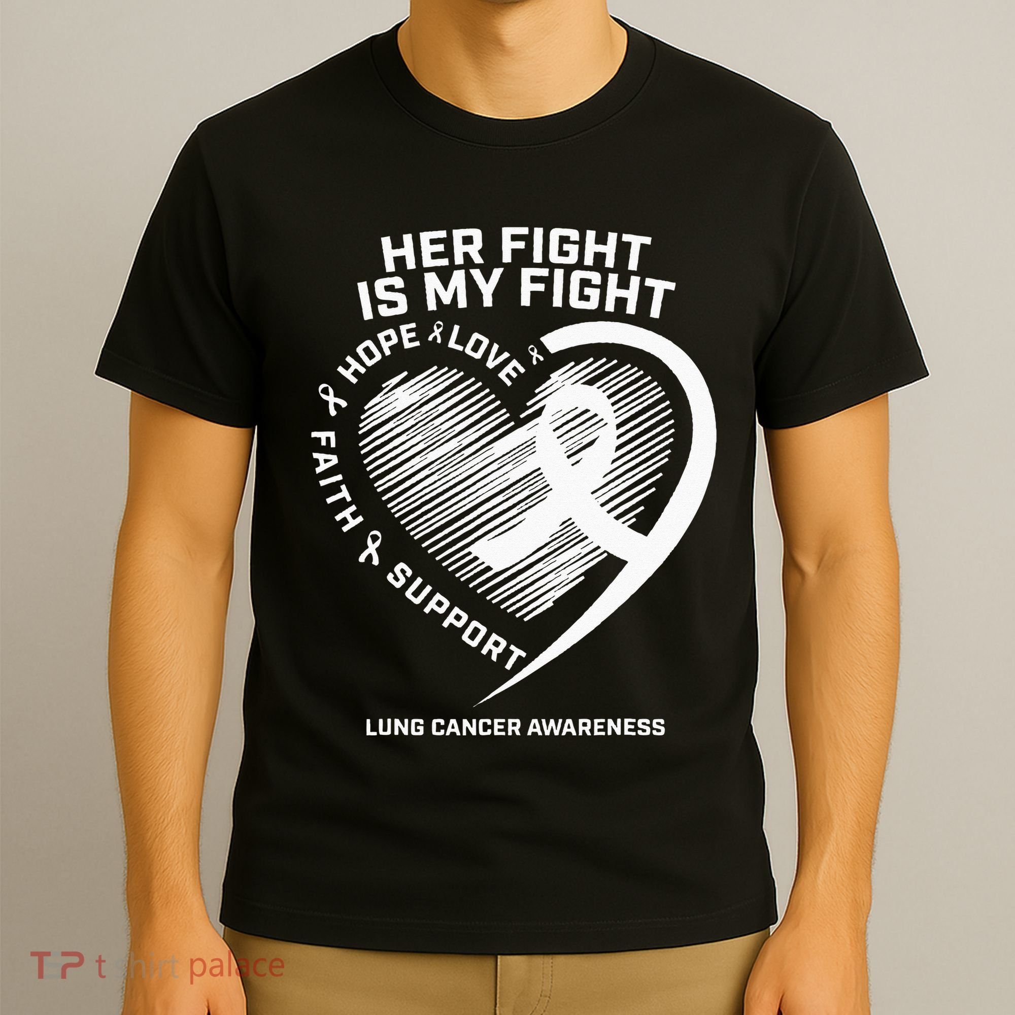 Lung Cancer Awareness Gifts Grandma Mom Wife Fight T-Shirt