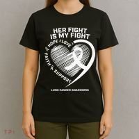 Lung Cancer Awareness Gifts Grandma Mom Wife Fight T-Shirt thumb 4