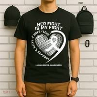 Lung Cancer Awareness Gifts Grandma Mom Wife Fight T-Shirt thumb 6