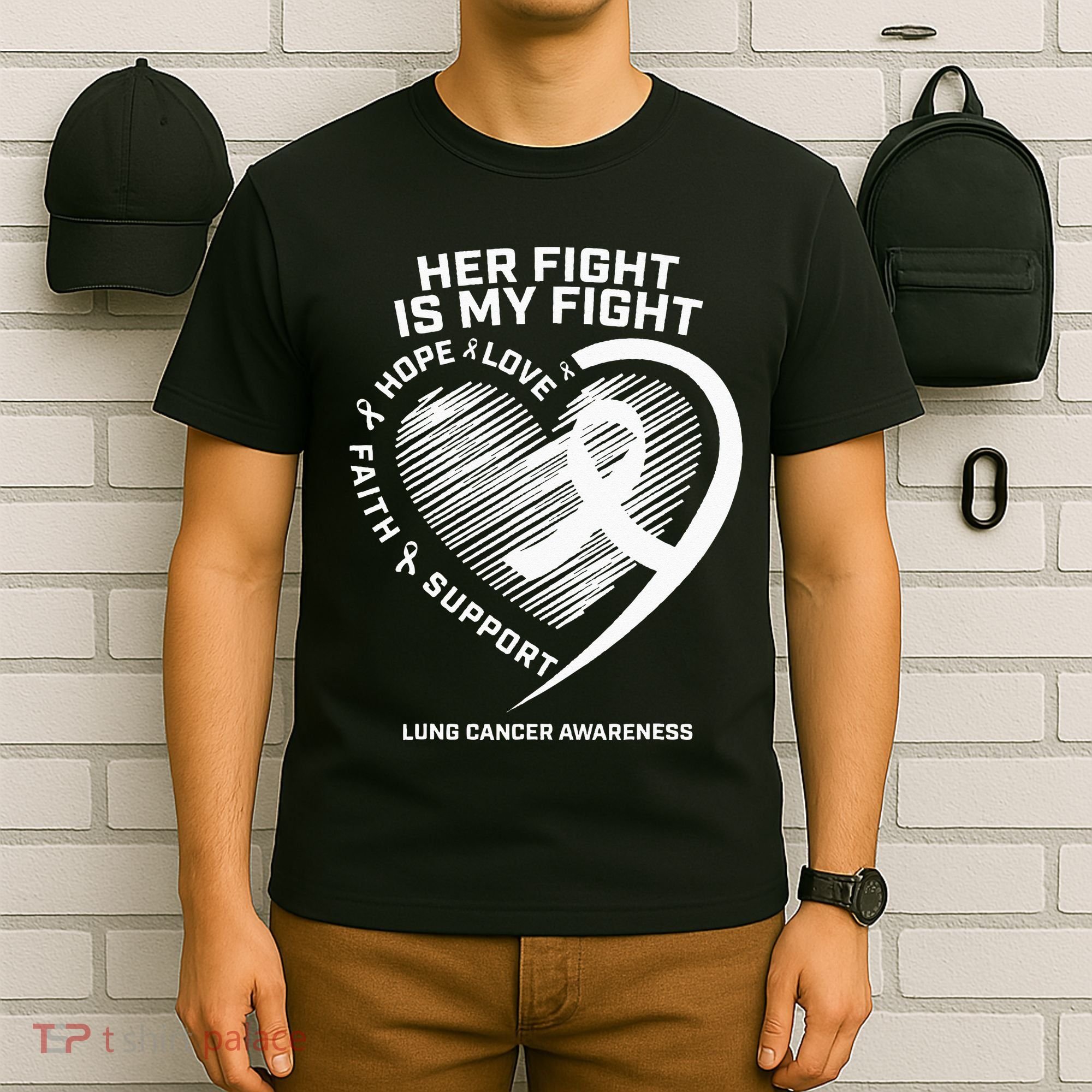 Lung Cancer Awareness Gifts Grandma Mom Wife Fight T-Shirt