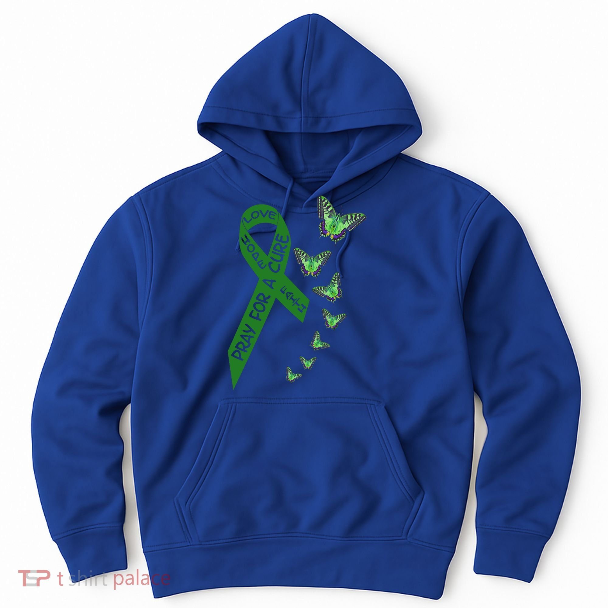 Liver Cancer Awareness Green Ribbon Religious Butterflies Gift Hoodie