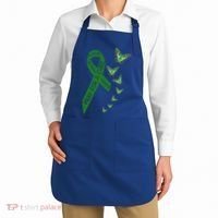 Liver Cancer Awareness Green Ribbon Religious Butterflies Gift Apron thumb 2