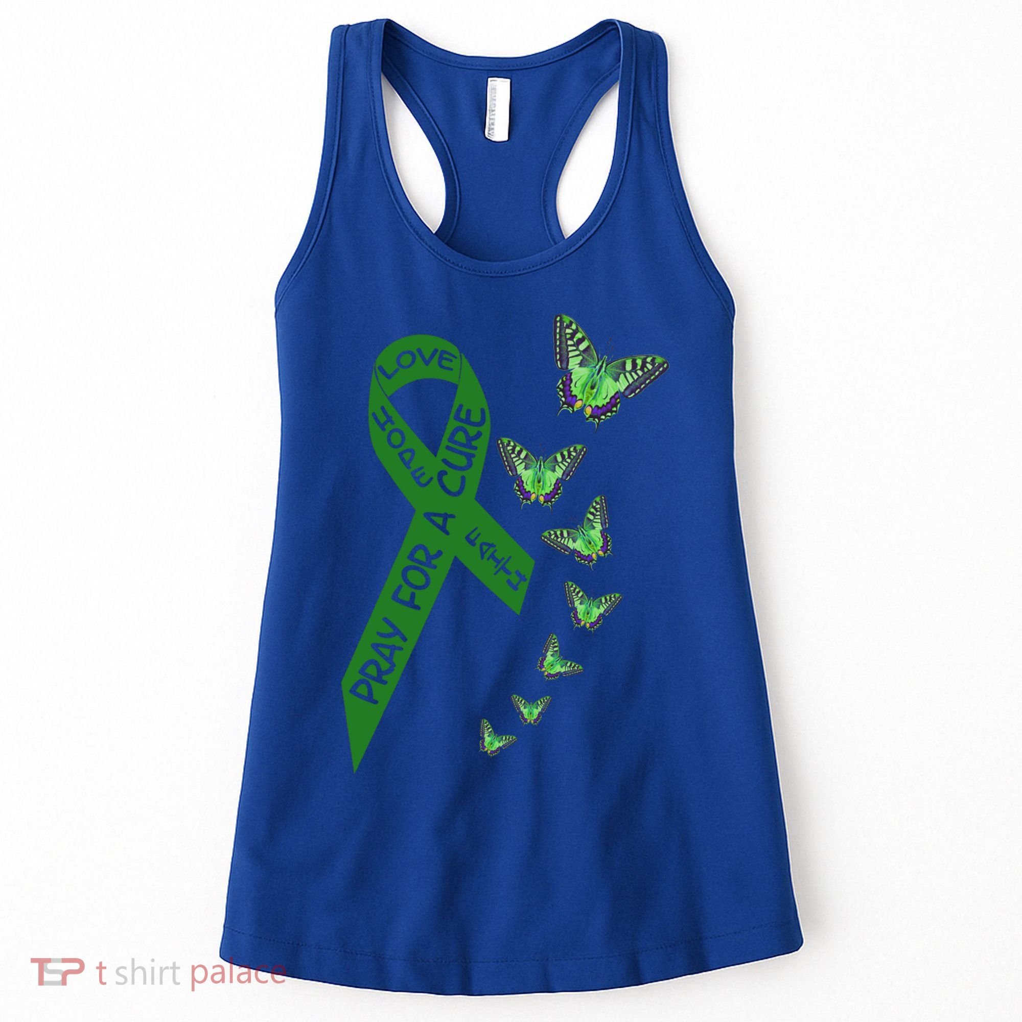 Liver Cancer Awareness Green Ribbon Religious Butterflies Gift Women's Tank Top