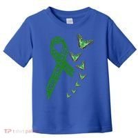Liver Cancer Awareness Green Ribbon Religious Butterflies Gift Toddler T-Shirt thumb 0