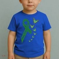 Liver Cancer Awareness Green Ribbon Religious Butterflies Gift Toddler T-Shirt thumb 2