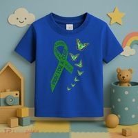 Liver Cancer Awareness Green Ribbon Religious Butterflies Gift Toddler T-Shirt thumb 3