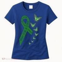 Liver Cancer Awareness Green Ribbon Religious Butterflies Gift Women's T-Shirt thumb 0
