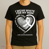 Lung Cancer Awareness Gifts Mom Lung Cancer Ribbon T-Shirt thumb 3