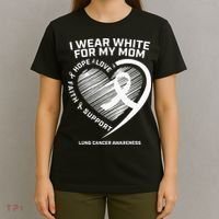 Lung Cancer Awareness Gifts Mom Lung Cancer Ribbon T-Shirt thumb 4
