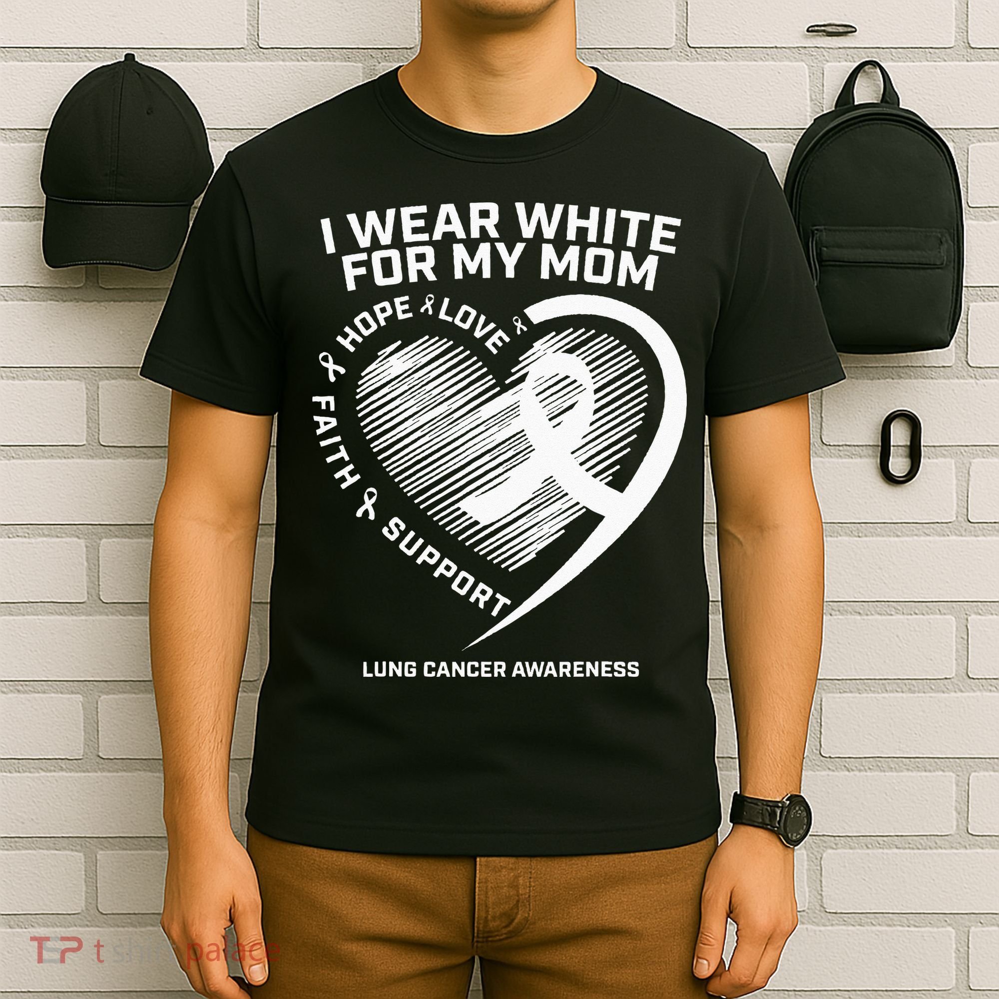 Lung Cancer Awareness Gifts Mom Lung Cancer Ribbon T-Shirt