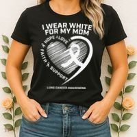 Lung Cancer Awareness Gifts Mom Lung Cancer Ribbon Women's T-Shirt thumb 2